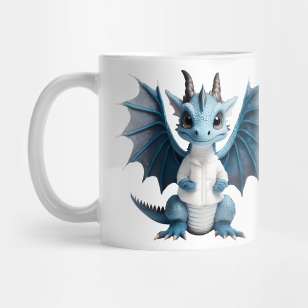 Cute Blue Ice Baby Dragon by Cuteopia Gallery